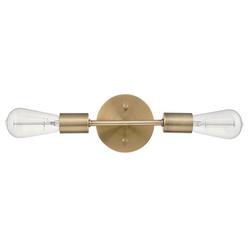 60W 2-Light Medium E-26 Vanity Fixture in Matte Brass