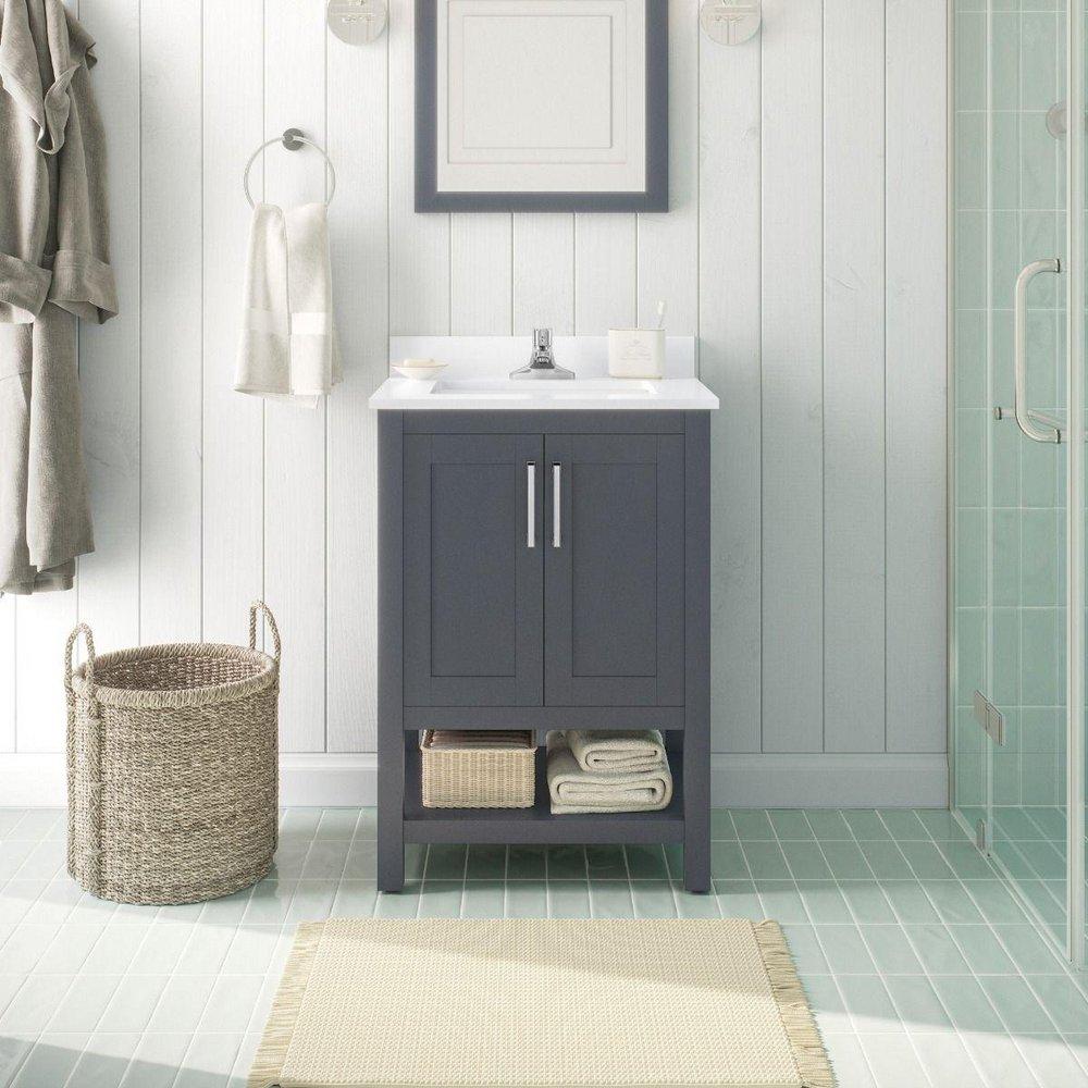 Ove Decor Dark Charcoal 24-1/2 in. Floor Mount Vanity 