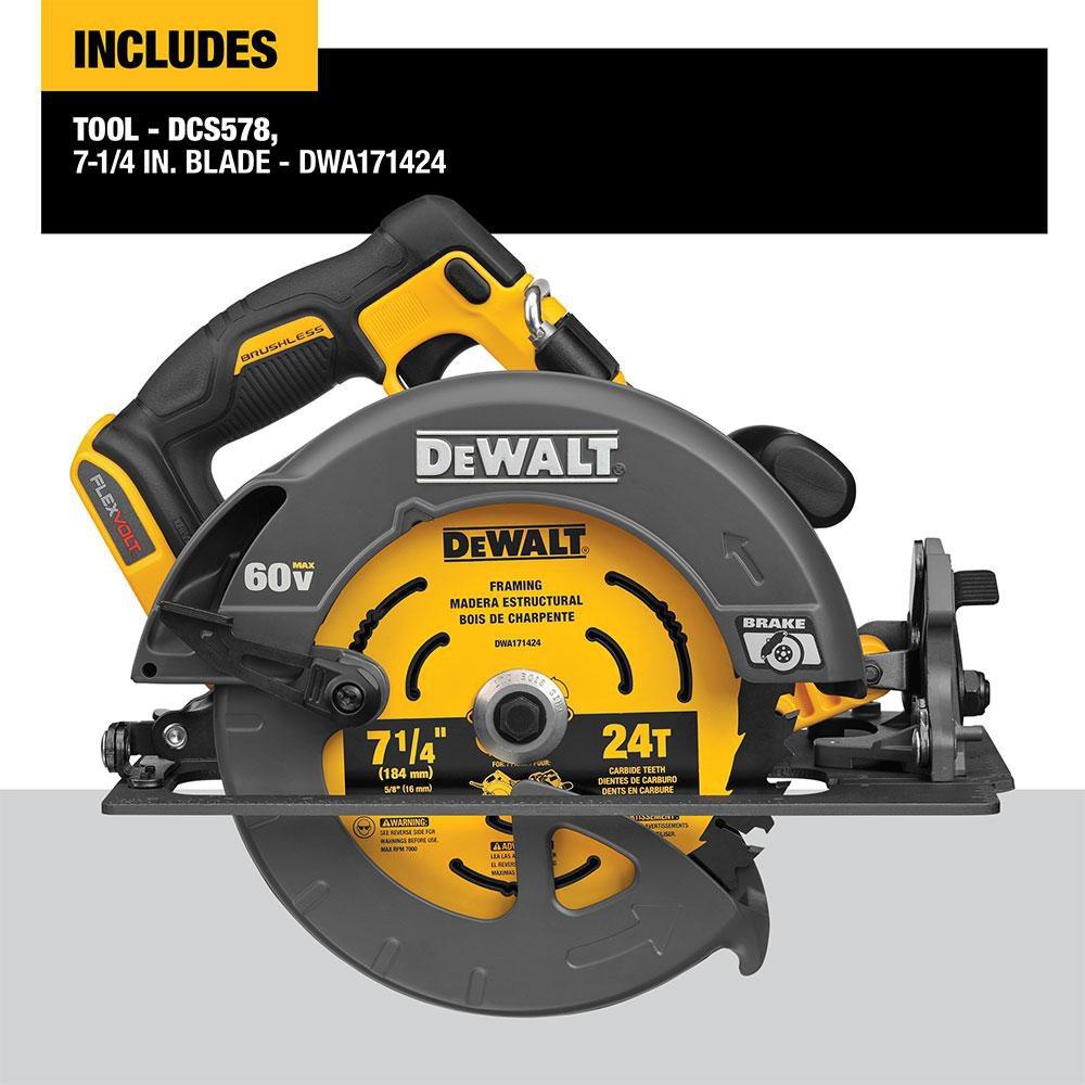 60V MAX 7-1/4 L/BRSH CIRC SAW BARE 