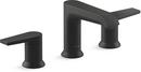 Two Handle Widespread Bathroom Sink Faucet in Black 