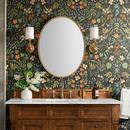 Signature Hardware Gold Leaf 24 in. Oval Vanity Mirror 