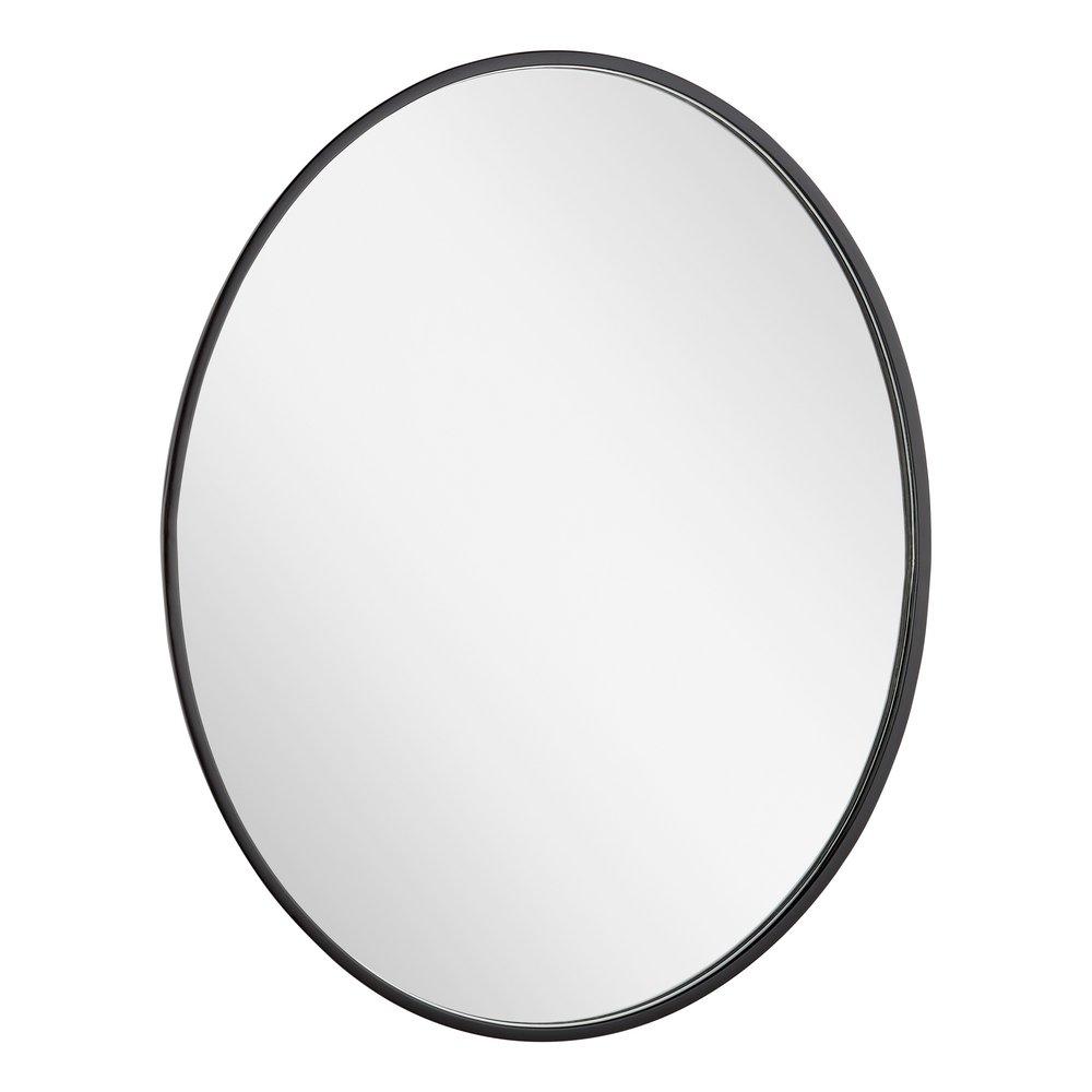 Signature Hardware Gloss Black 24 in. Oval Vanity Mirror 