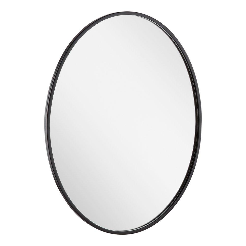 Signature Hardware Gloss Black 24 in. Oval Vanity Mirror 