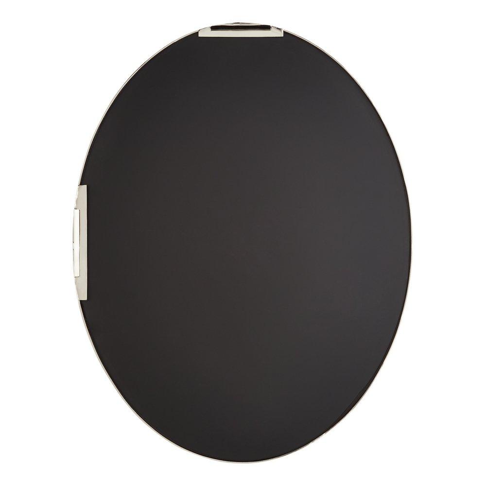 Signature Hardware Gloss Black 24 in. Oval Vanity Mirror 