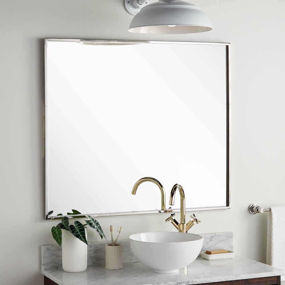 Signature Hardware Nickel 31 in. Square Vanity Mirror 