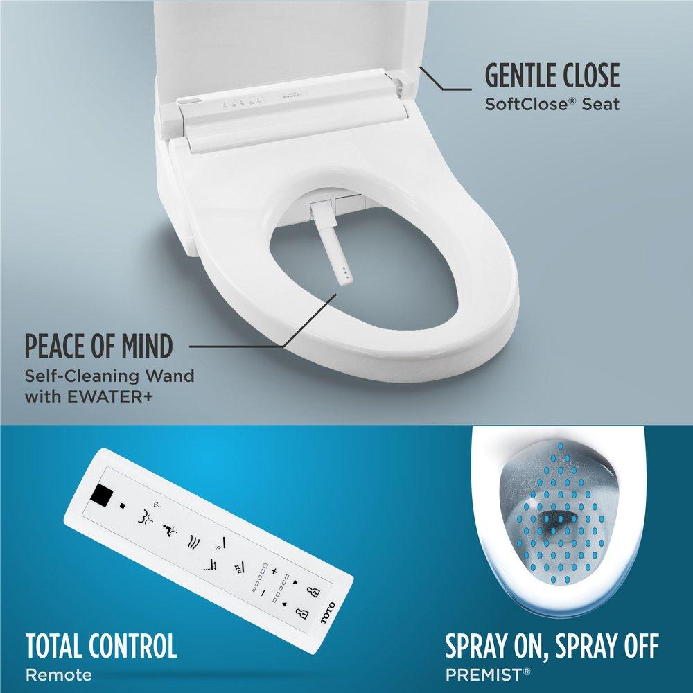 Elongated Closed Front Bidet Seat with Cover in Cotton 