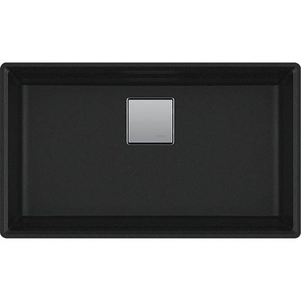 Franke Matte Black 32 x 18-3/4 in. No Hole Granite 1 Bowl Undermount Kitchen Sink 