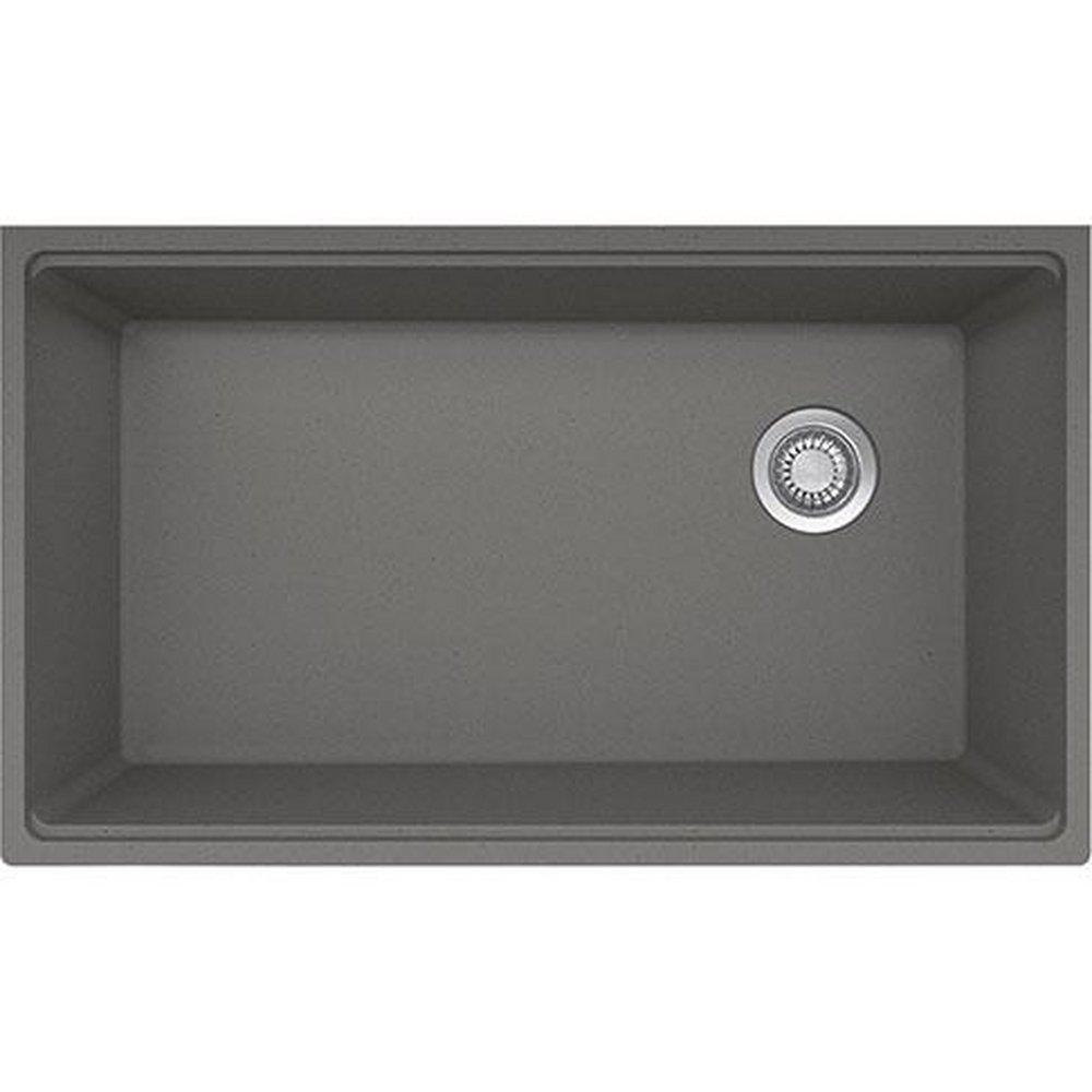 Franke Shadow Grey 33 x 19-5/16 in. No Hole Granite 1 Bowl Undermount Kitchen Sink 