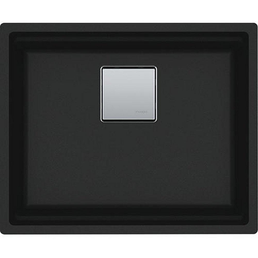 Franke Matte Black 22-1/16 x 18-1/8 in. No Hole Granite 1 Bowl Undermount Kitchen Sink 