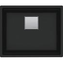 Franke Matte Black 22-1/16 x 18-1/8 in. No Hole Granite 1 Bowl Undermount Kitchen Sink 