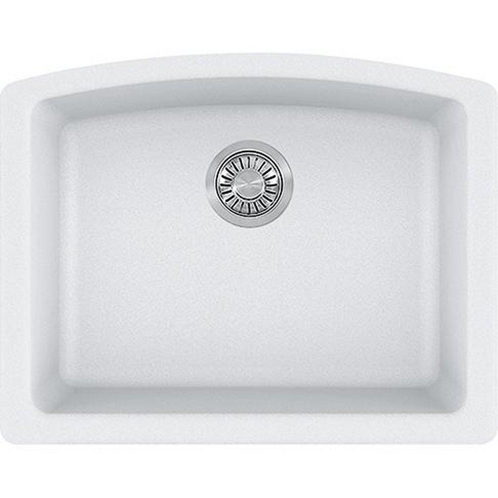 Franke Polar White 25 x 19-5/8 in. No Hole Granite 1 Bowl Undermount Kitchen Sink 