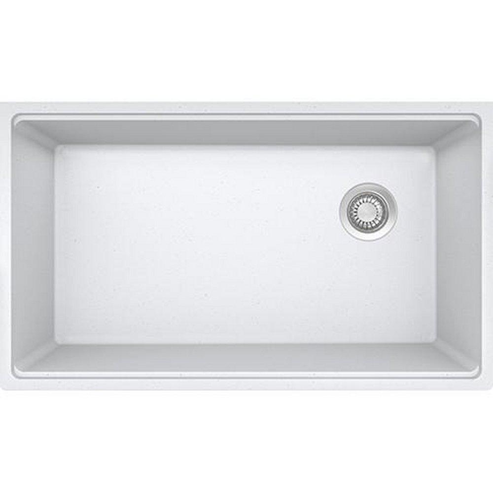 Franke Polar White 33 x 19-5/16 in. No Hole Granite 1 Bowl Undermount Kitchen Sink 