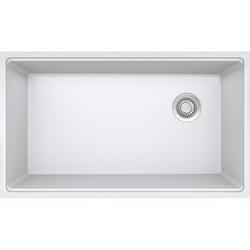 33 in. Undermount Composite Single Bowl Kitchen Sink in Polar White