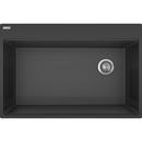 Franke Matte Black 33 x 22 in. 6 Hole Granite 1 Bowl Drop-in Kitchen Sink 