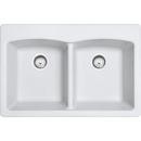 Franke Polar White 33 x 22 in. 4 Hole Granite 2 Bowl Dual Mount Kitchen Sink 