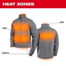 Milwaukee&reg; Grey 12V 3 Piece Lithium-ion Polyester and Spandex Heated Jacket in Grey 