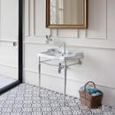 35 in. Wall Mount Console Rectangular Bathroom Sink in White/Chrome 