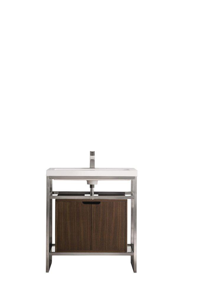 James Martin Vanities Brushed Nickel 31-1/2 in. Floor Mount Vanity 