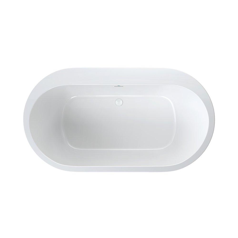 PROFLO® White 66 x 36 in. Freestanding Bathtub with Rear Center Drain 