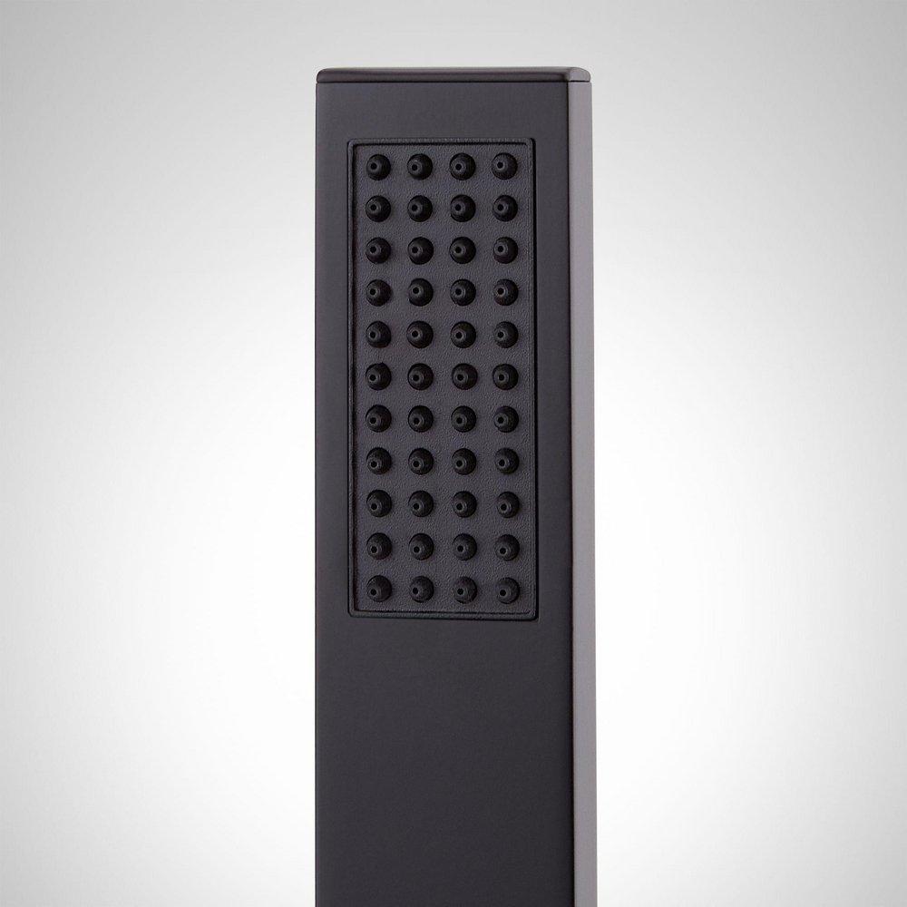 Two Handle Roman Tub Filler Faucet with Hand Shower in Matte Black (Trim Only) 