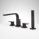 Two Handle Roman Tub Filler Faucet with Hand Shower in Matte Black (Trim Only) 