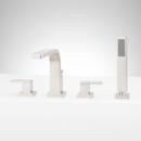 4-Hole Roman Tub Faucet Trim and Hand Shower in Brushed Nickel 