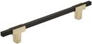 6-5/16 in. Center-to-Center Drawer Pull in Brushed Gold/Matte Black