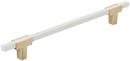 7-9/16 in. Center-to-Center Drawer Pull in Brushed Gold/White
