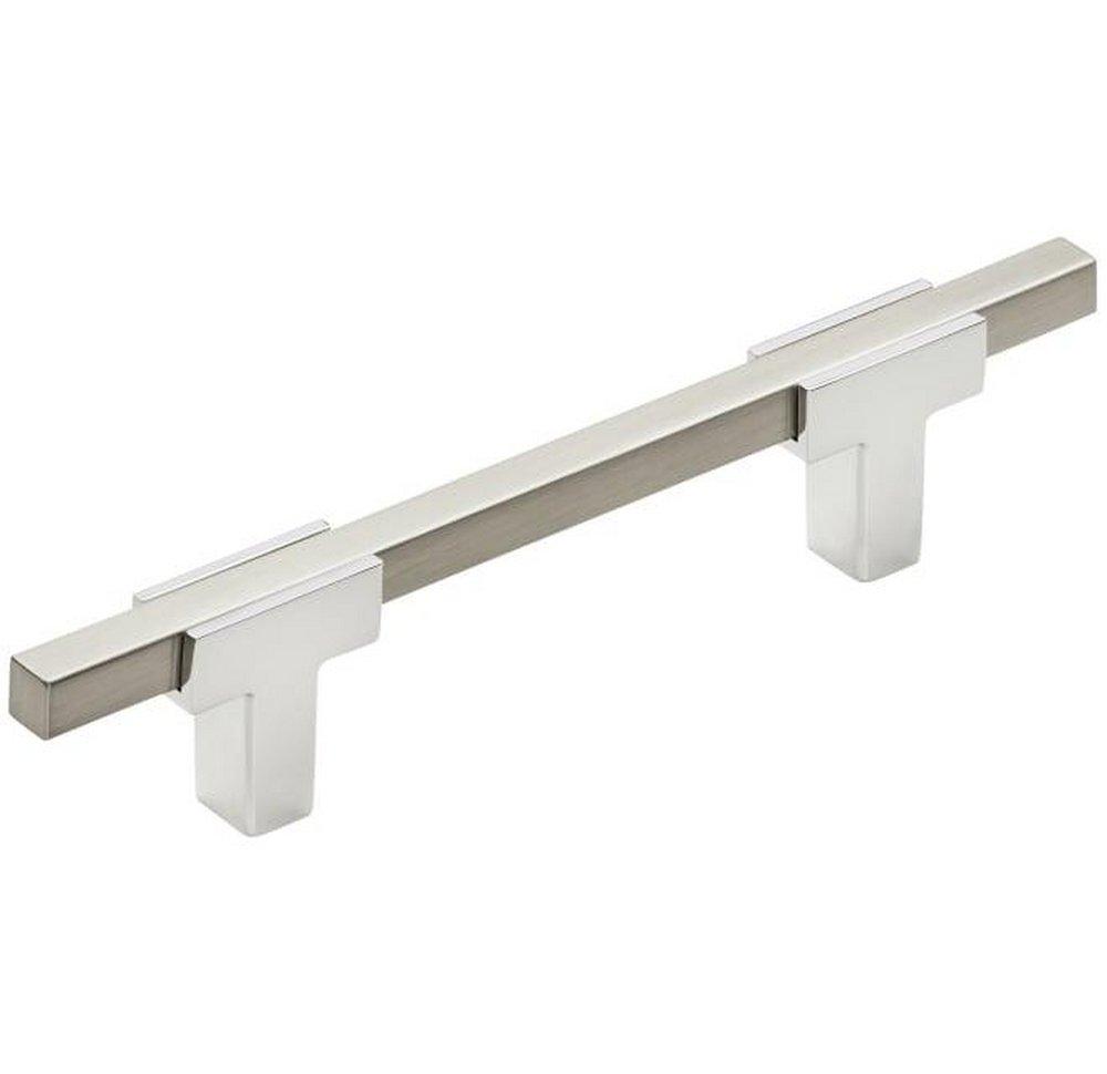 Amerock Polished Chrome/Satin Nickel 3-3/4 in. Center-to-Center Pull 