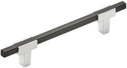 5-1/16 in. Center-to-Center Drawer Pull in Polished Chrome/Brushed Matte Black