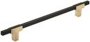 7-9/16 in. Center-to-Center Drawer Pull in Brushed Gold/Matte Black
