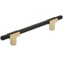 5-1/16 in. Center-to-Center Drawer Pull in Brushed Gold/Matte Black
