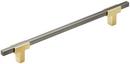 7-9/16 in. Center-to-Center Drawer Pull in Brushed Gold/Black Chrome