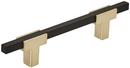 3-3/4 in. Center-to-Center Drawer Pull in Brushed Gold/Matte Black