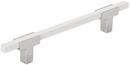 5-1/16 in. Center-to-Center Drawer Pull in Polished Chrome/White