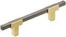 3-3/4 in. Center-to-Center Drawer Pull in Brushed Gold/Black Chrome