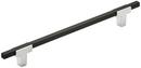 7-9/16 in. Center-to-Center Drawer Pull in Polished Chrome/Brushed Matte Black