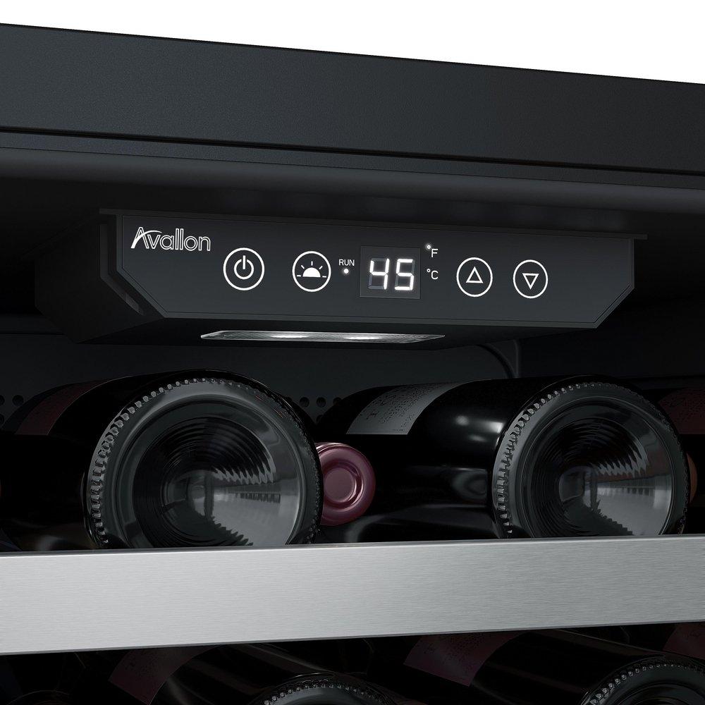 Avallon Stainless Steel 24 in. Built-in Single Zone Right Hand Wine Cooler 