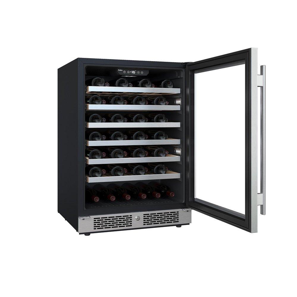 Avallon Stainless Steel 24 in. Built-in Single Zone Right Hand Wine Cooler 