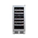 Avallon Stainless Steel 15 in. Built-in Dual Zone Right Hand Wine Cooler