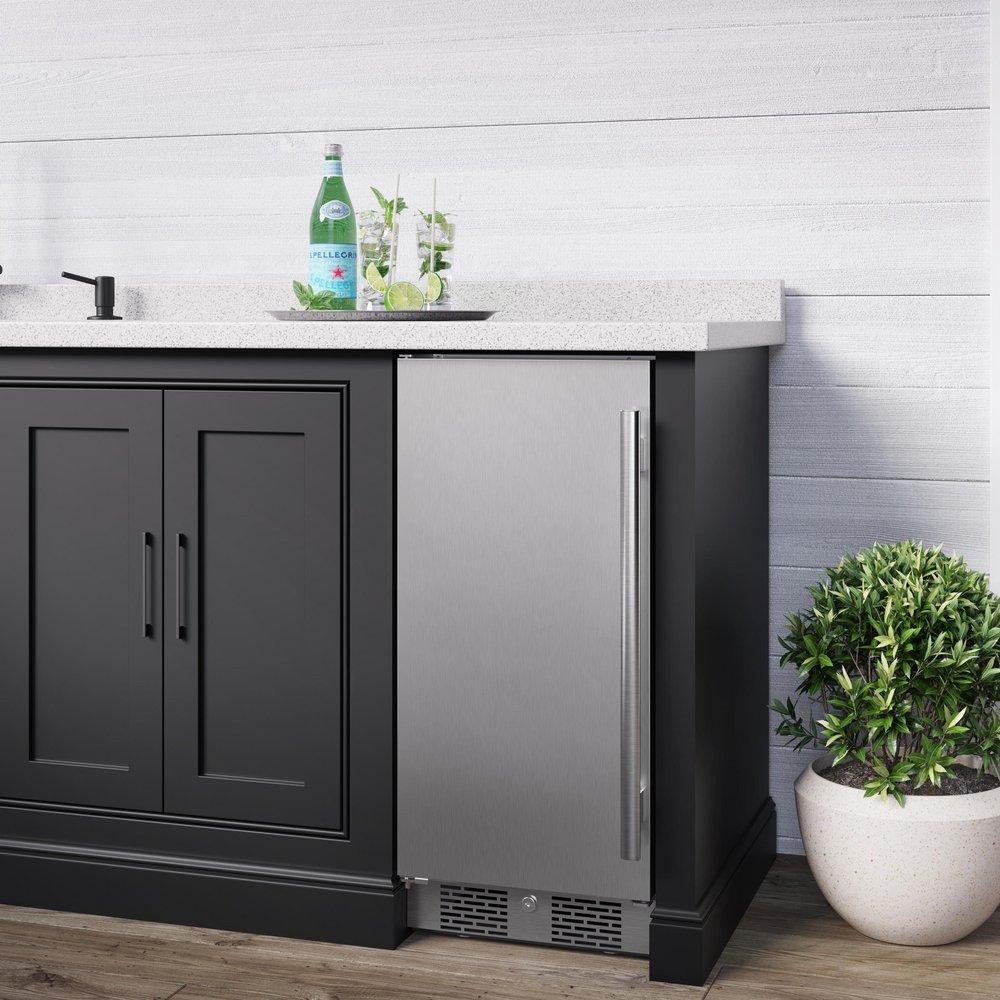 Avallon Stainless Steel 15 in. 3.3 cf Undercounter Outdoor Refrigerator 