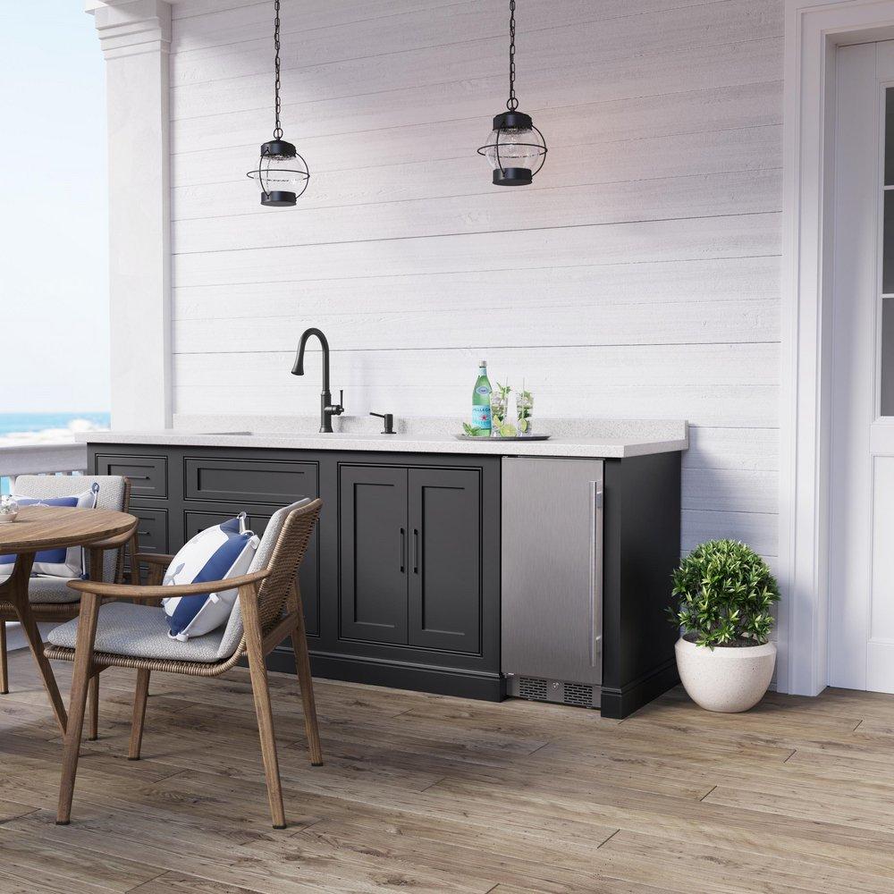 Avallon Stainless Steel 15 in. 3.3 cf Undercounter Outdoor Refrigerator 