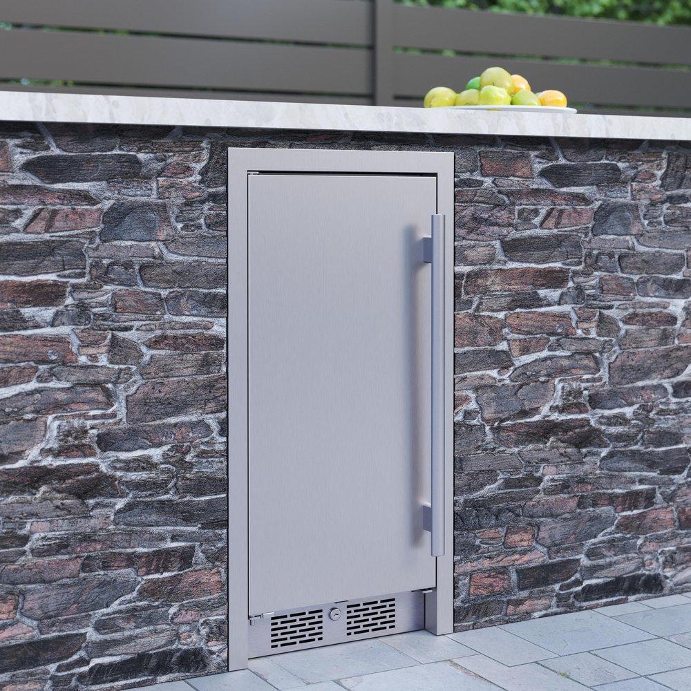 Avallon Stainless Steel 15 in. 3.3 cf Undercounter Outdoor Refrigerator 
