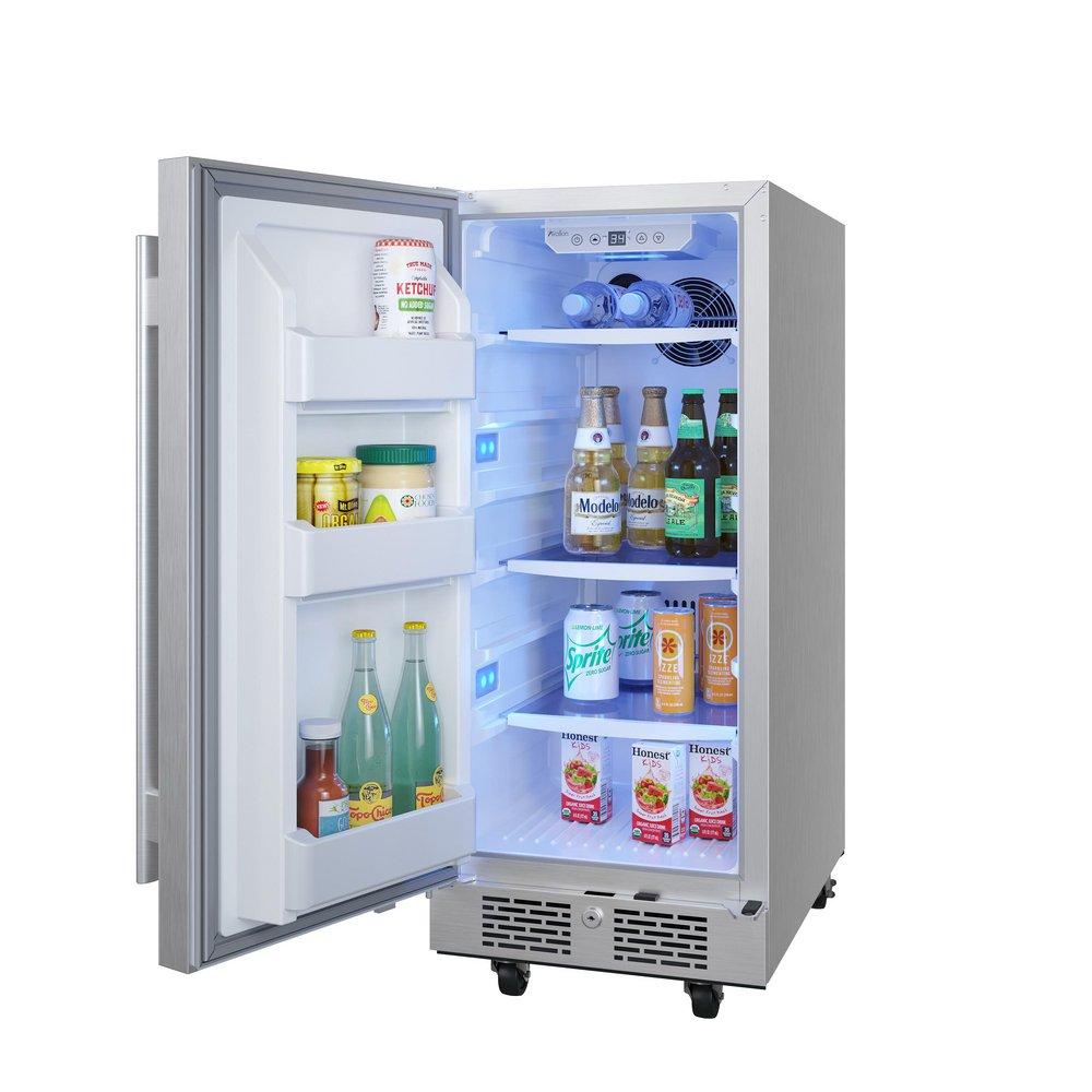 Avallon Stainless Steel 15 in. 3.3 cf Undercounter Outdoor Refrigerator 