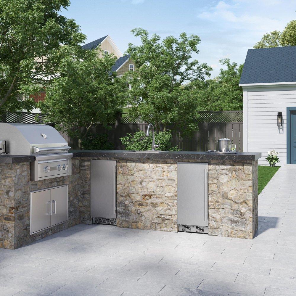 Avallon Stainless Steel 15 in. 3.3 cf Undercounter Outdoor Refrigerator 