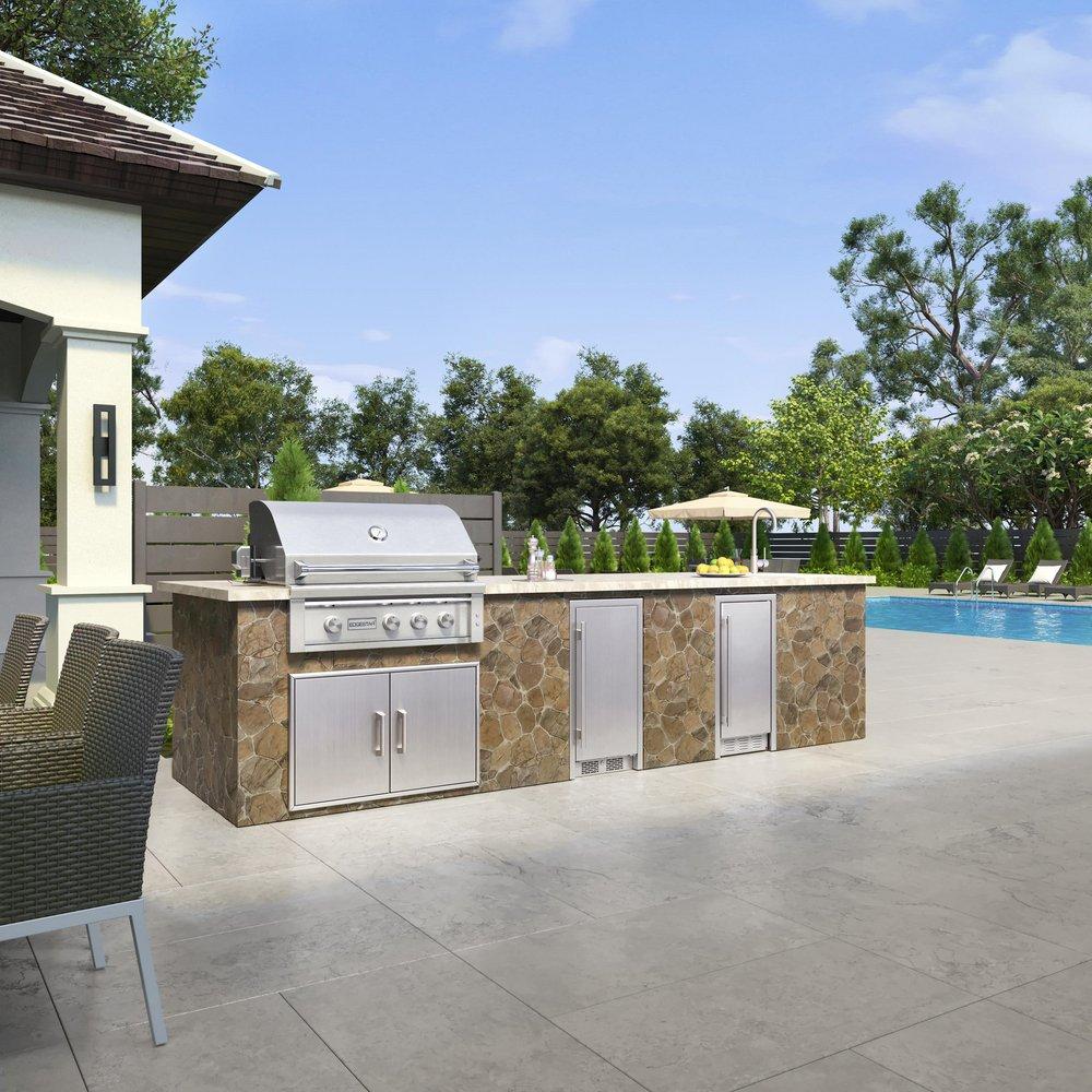Avallon Stainless Steel 15 in. 3.3 cf Undercounter Outdoor Refrigerator 