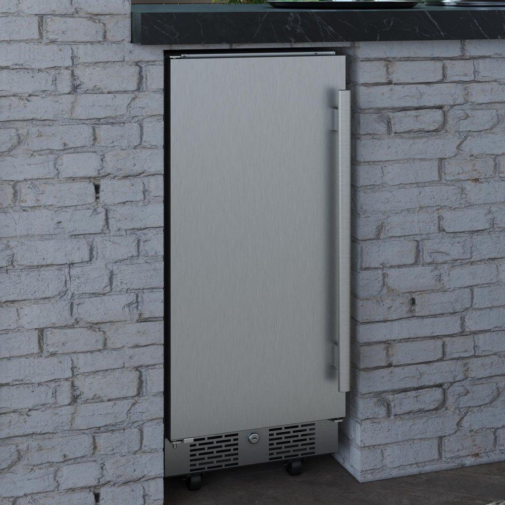 Avallon Stainless Steel 15 in. 3.3 cf Undercounter Outdoor Refrigerator 