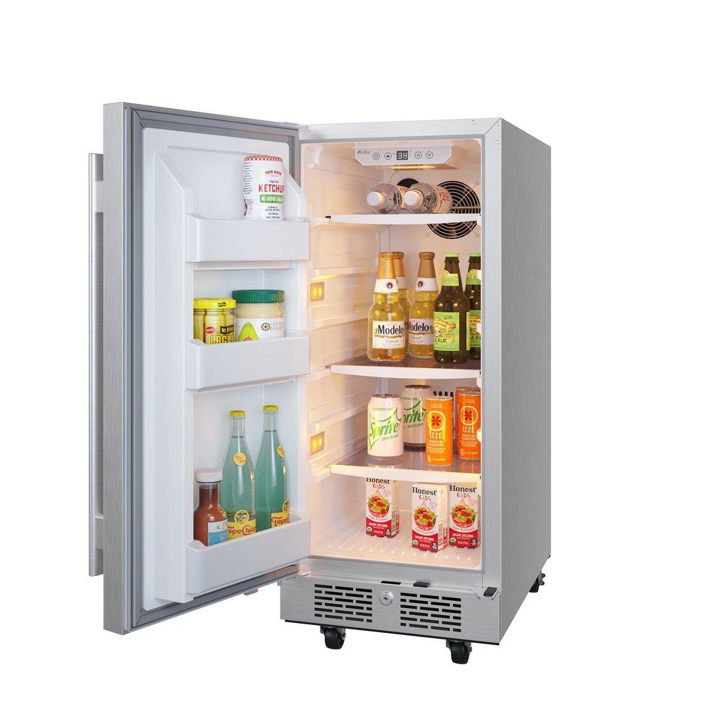 Avallon Stainless Steel 15 in. 3.3 cf Undercounter Outdoor Refrigerator 