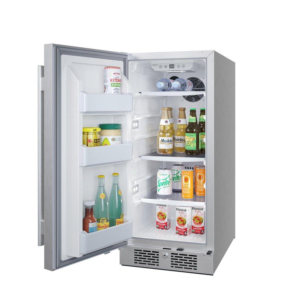 Avallon Stainless Steel 15 in. 3.3 cf Undercounter Outdoor Refrigerator 