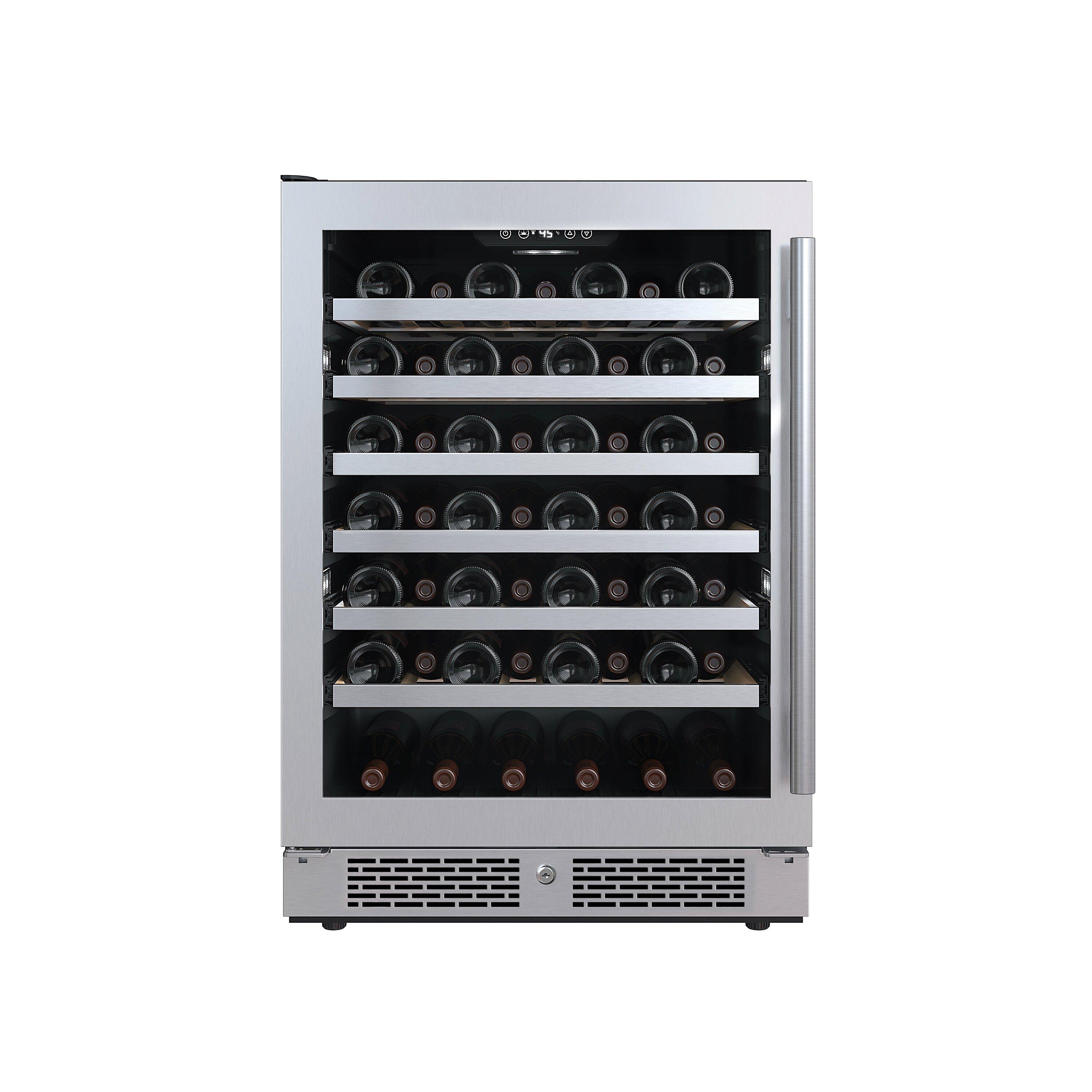 Avallon Stainless Steel 23-7/16 in. Built-in Wine Cooler in Stainless Steel 